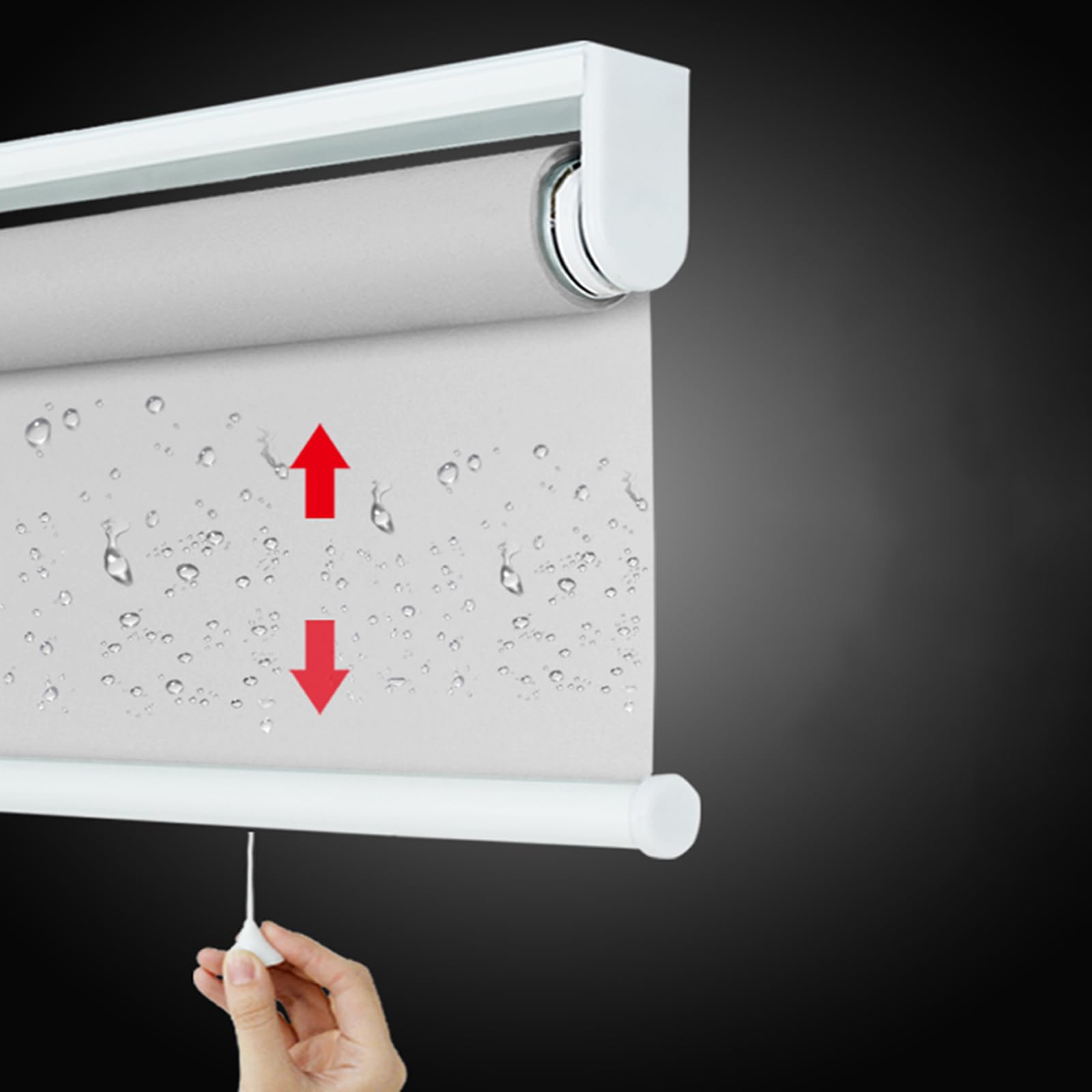 Store enrouleur automatique sans fil - Protection UV - Rideaux rétractables pour fenêtre de maison, 110 x 200 cm - Pour blocage de la lumière et intimité