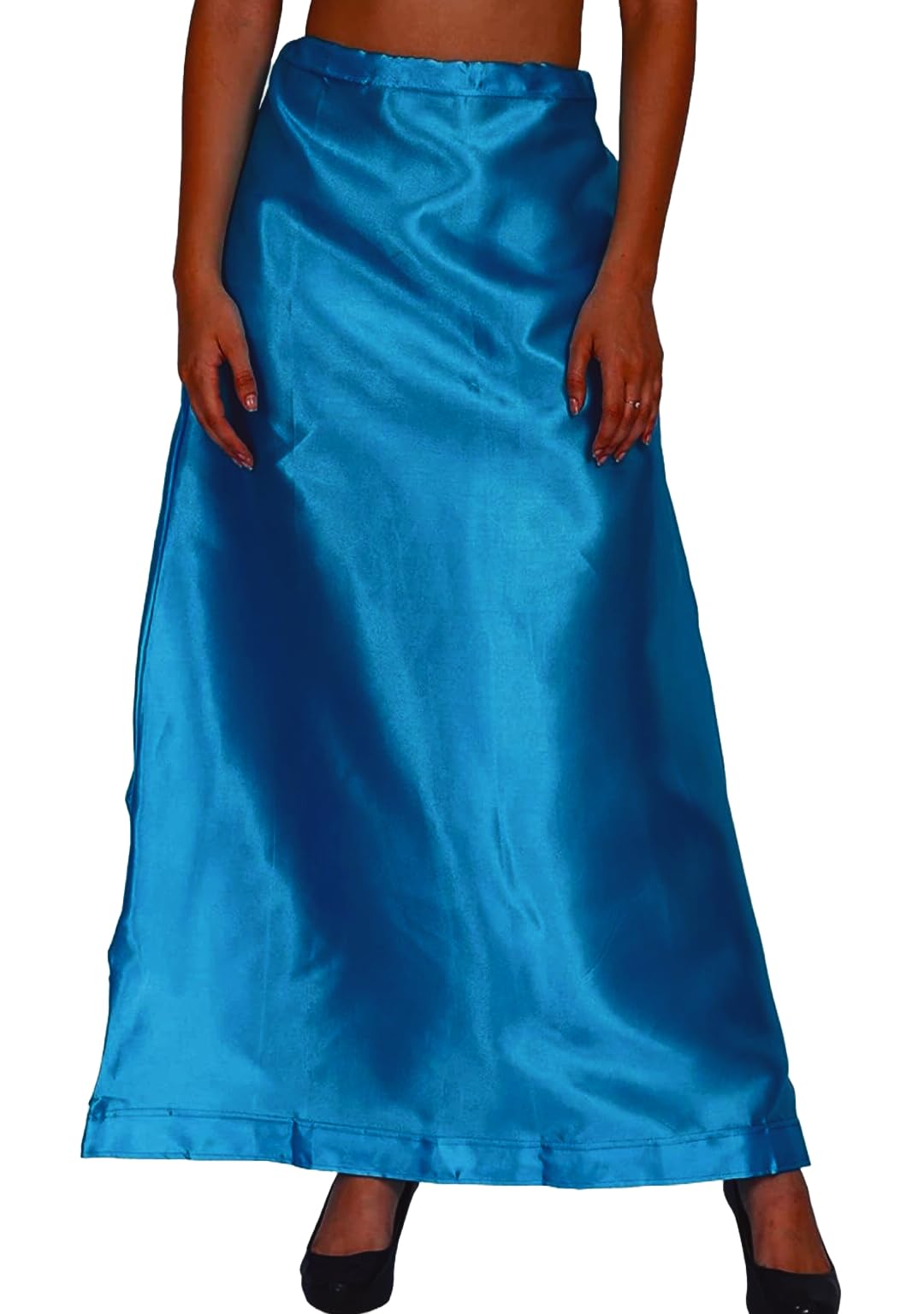 Froze Sky Blue Colour Satin Petticoat for Women | Froze Sky Blue Colour Satin Fabric Saree Shapewear or Underskirt or Saya for All.-picture-26