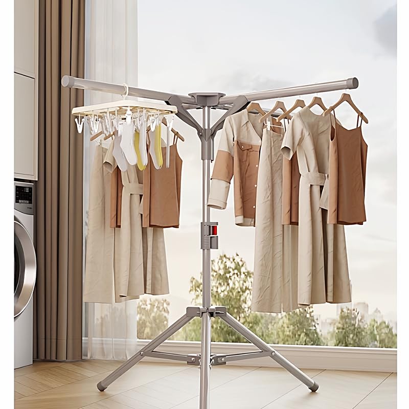 Multifunktionaler Stand‑Wäscheständer aus Metall, klappbarer Trockenständer für Kleidung, Handtücher, Heim‑ und Campinggebrauch