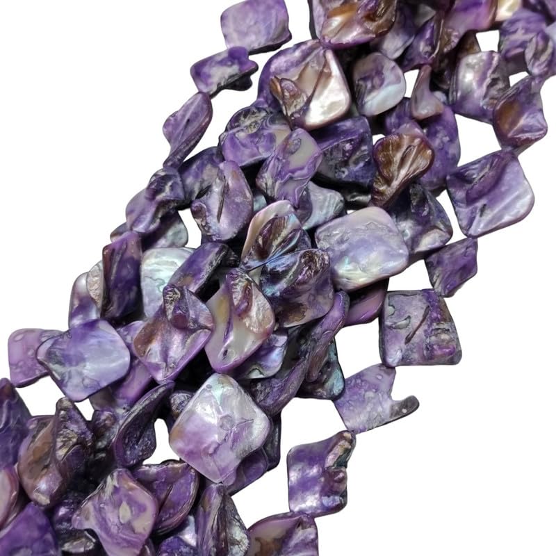 21mm, 2 Strands, Unshape Mother of Pearls Shell Pearl, 14 inches, 16+ Beads in Each Strand (Purple) KTC-4126 21mm, 2 Strands, Unshape Mother of Pearls Shell Pearl, 14 inches, 16+ Beads in Each Strand (Purple) KTC-4126