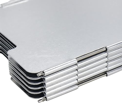 Miniatura 4 de KUMGROT Estufa de parabrisas plegable para campamento, protector contra el viento, pantalla portátil de aluminio con bolsa de transporte para