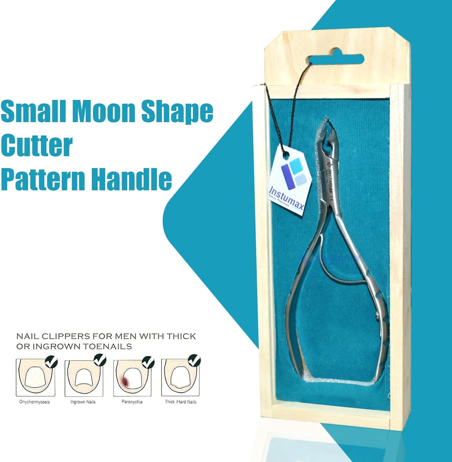 Professional Podiatrist Toe Nail Clipper for Thick & Ingrown Nails - Heavy Duty, Sharp, Curved Cutting Edge Toe Nail Cutter Made with Japanese Stainless Steel - for Men, Women & Seniors by INSTUMAX