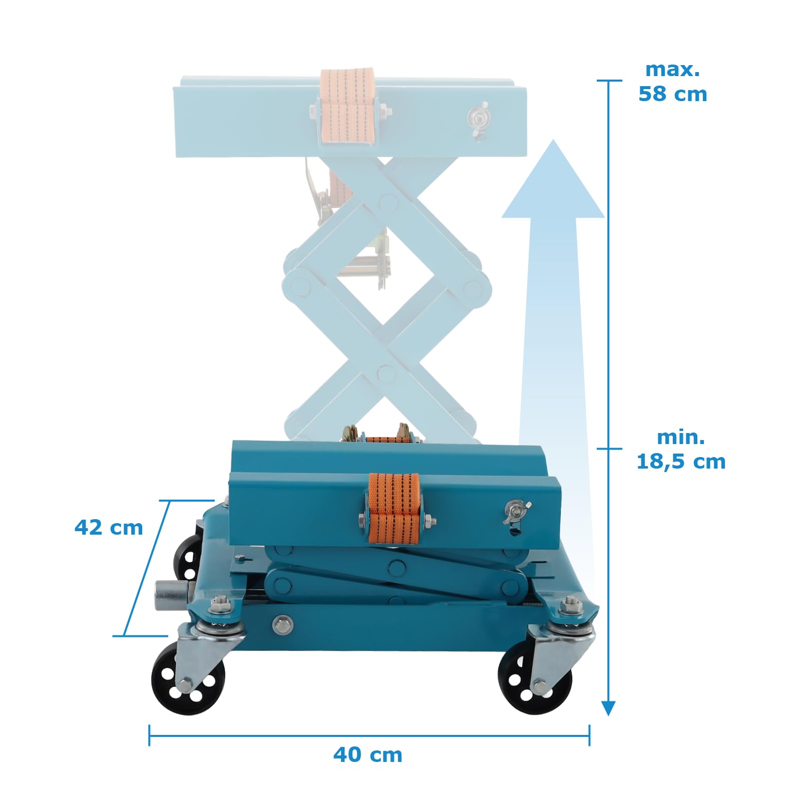 Bituxx Getriebe Heber Scherenheber Hebewerkzeug Werkstattheber Scherenwagenheber Kompakter Scheren-Getriebeheber KFZ 200Kg 185mm - 580mm 1/2"