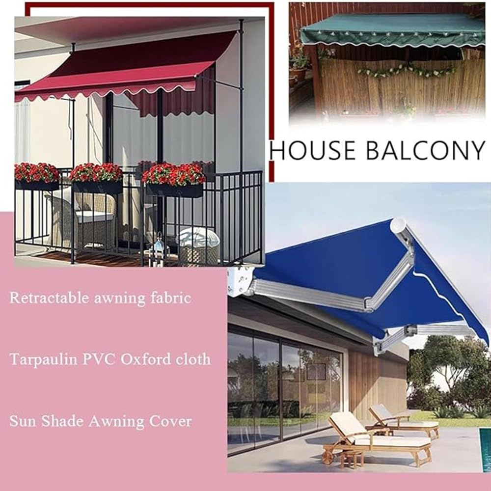 Wysuwany zamiennik tkaniny markizy – 3,5 m, 3,0 m, 4 m, 4,9 m, osłona przeciwsłoneczna na patio, ciemnoniebieskie płótno (200 x 200 cm)
