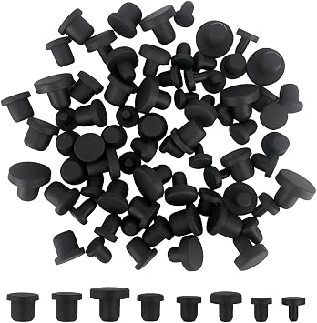 80 PCS Silicone Plugs Rubber Hole Plugs 0.15 0.21 0.23 0.25 0.29 0.31 0.33 0.37 Rubber Stopper for Round Holes Waterproof Hole End Covers Soft Flexible Stopper Sealing Plugs Pipe Holes