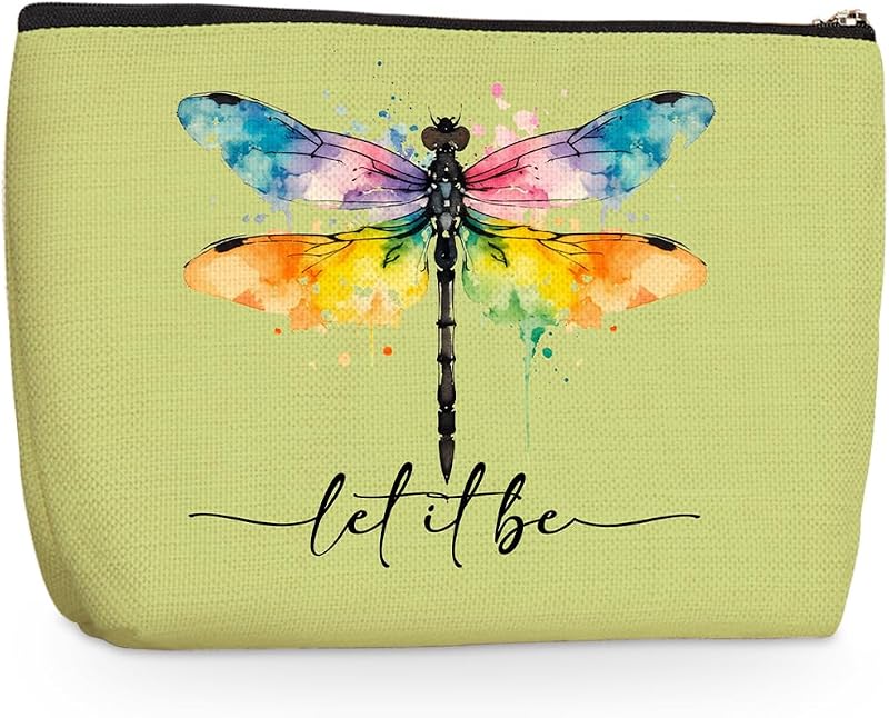Necessaire Wenboco com estampa de libélula, verde