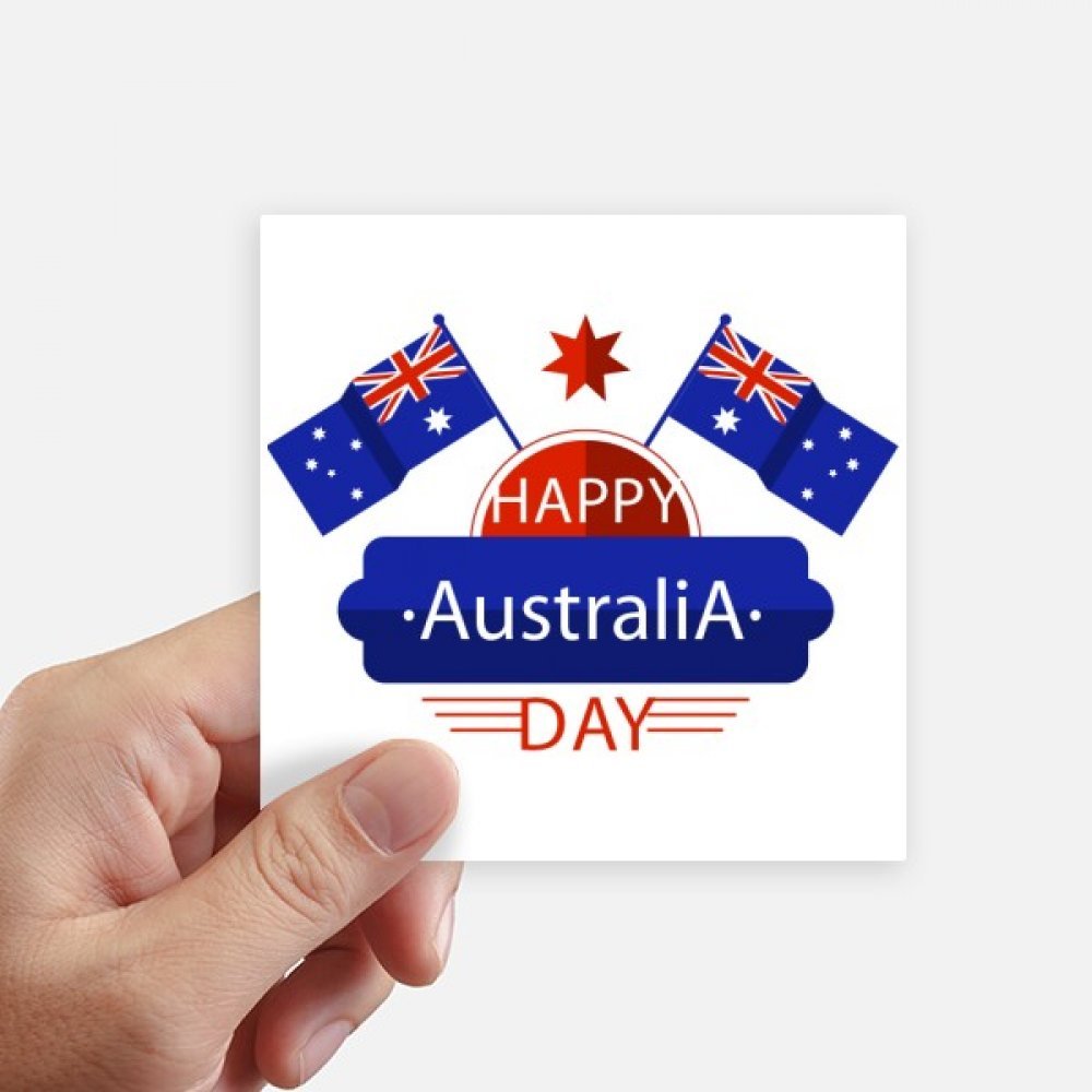 Stickers Australie saveur Drapeau Heureux carrés multicolores festifs 10cm