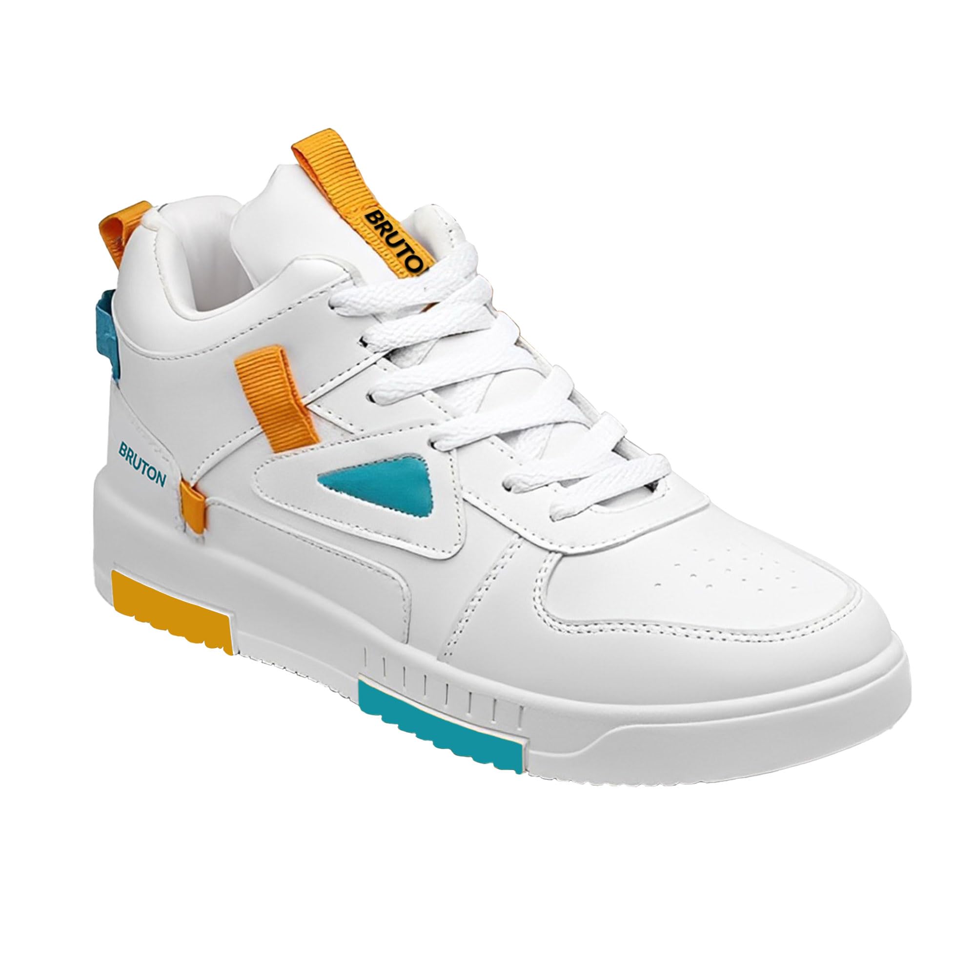 BRUTON 330 Mens White Casual Sneaker High-Neck Shoes with Light Weight Extra Cushion Lace-Up Shoes for Mens & Boys- UK 7 (B0DGXRTXFH) Amazon Price History, Amazon Price Tracker