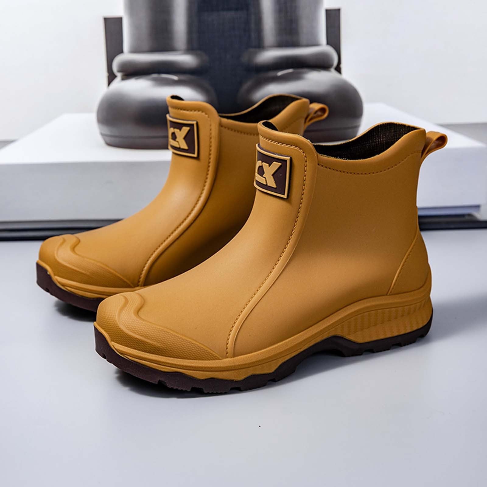 Chaussures de Pluie Tendance pour Hommes, Semelles épaisses, Confortables, pour l'extérieur, Lavage de Voiture, pêche, antidérapantes, Cuisine, Caoutchouc