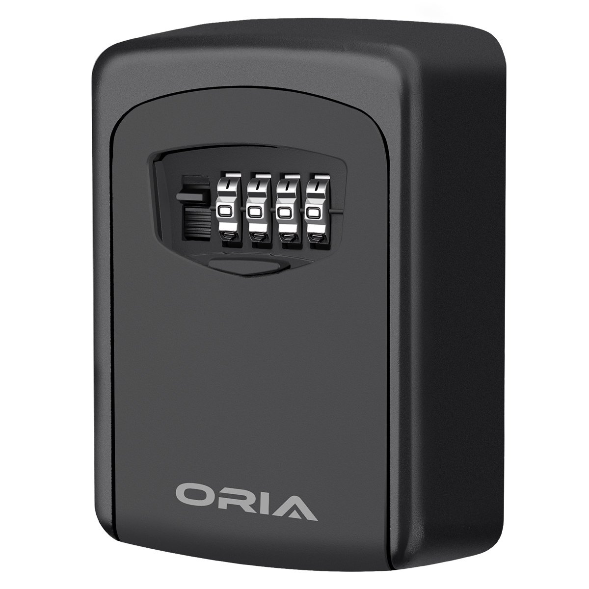 ORIA Key Storage Lock Box, 4 Digit Combination Lock Box, Wall Mounted Lock Box, Resettable Code, 5 Key Capacity, 4.72 inch, Black, No Shackle