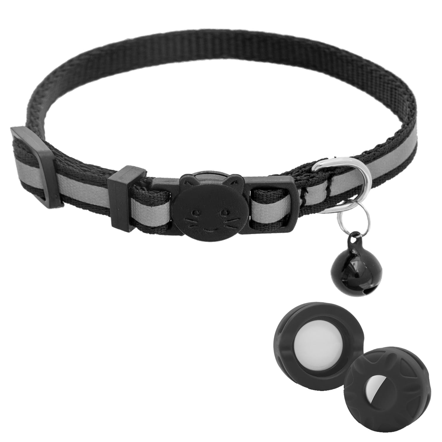 Collar de gato con soporte Apple Airtag y GPS reflectante ligero