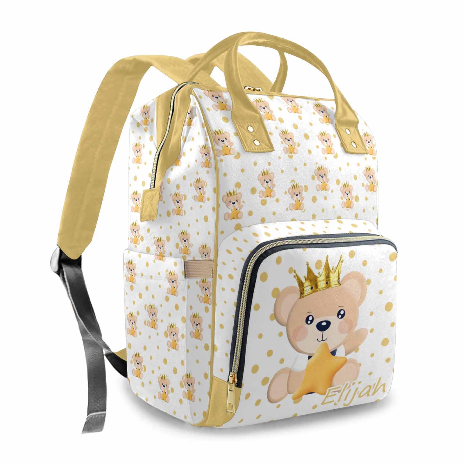Personalized Name Nursing Bags Nappy Bags with Cute Animal, Personalized Large Capacity Nylon Mommy Nursing Backpack with Thermal Pockets for Travel Holiday Mother's Day