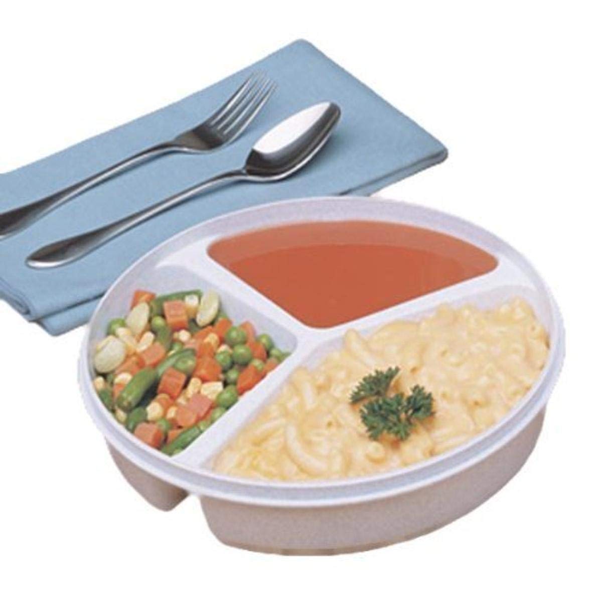 Maddak SP Ableware Sandstone Partitioned Scoop Dish with Lid