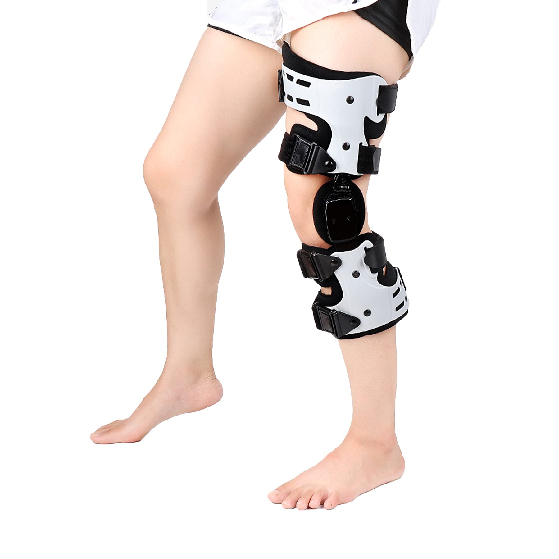 Rodillera ROM con Bisagras para ACL Ligamento Lesiones Deportivas Osteoartritis Leve Desgarros del Menisco Rodillera Rotuliana para Estabilización Recuperación para Hombres Muje,Right