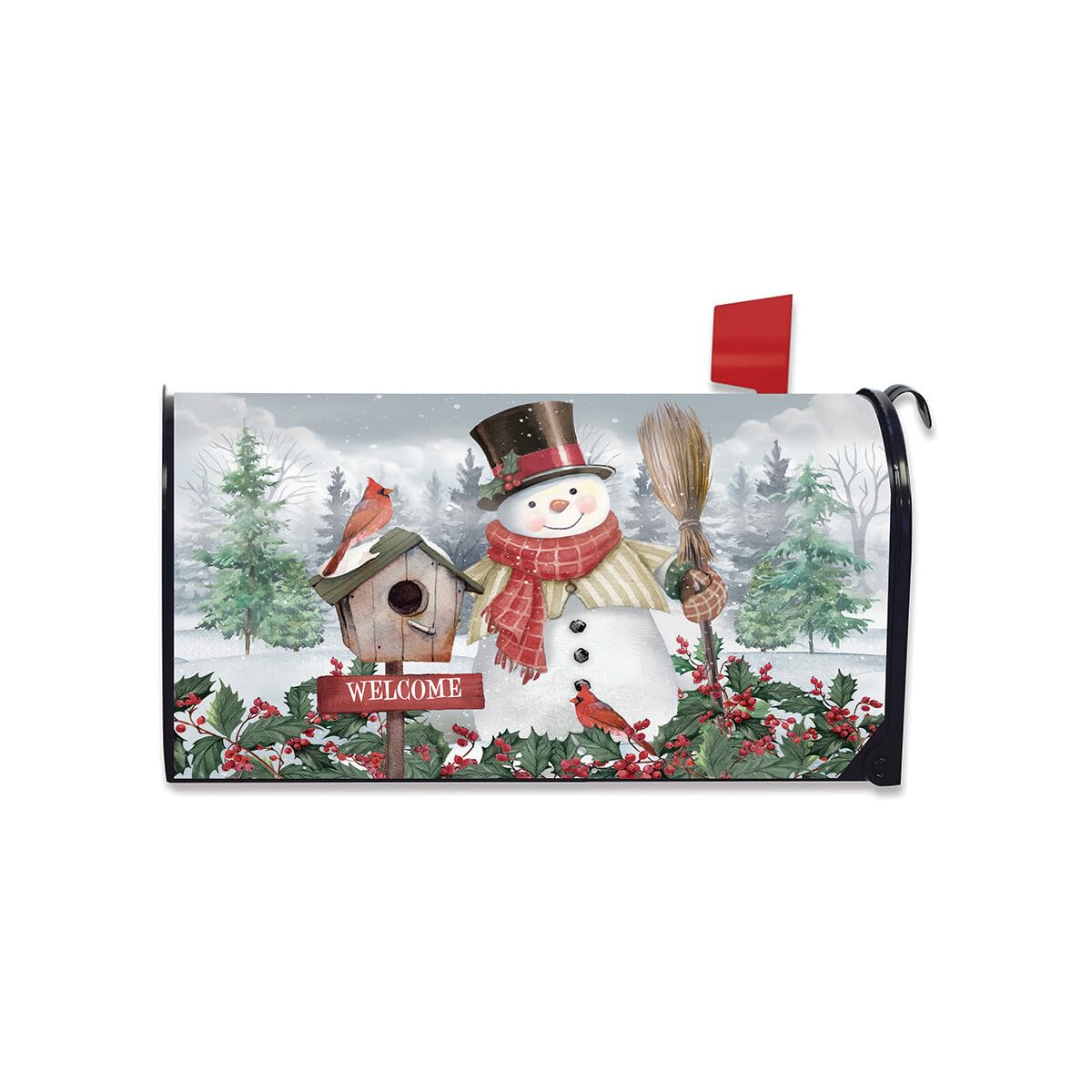 Briarwood Lane Winter Mailbox Cover - Oversized - Jolly Snowman Welcome Oversized for Winter Mailbox Cover