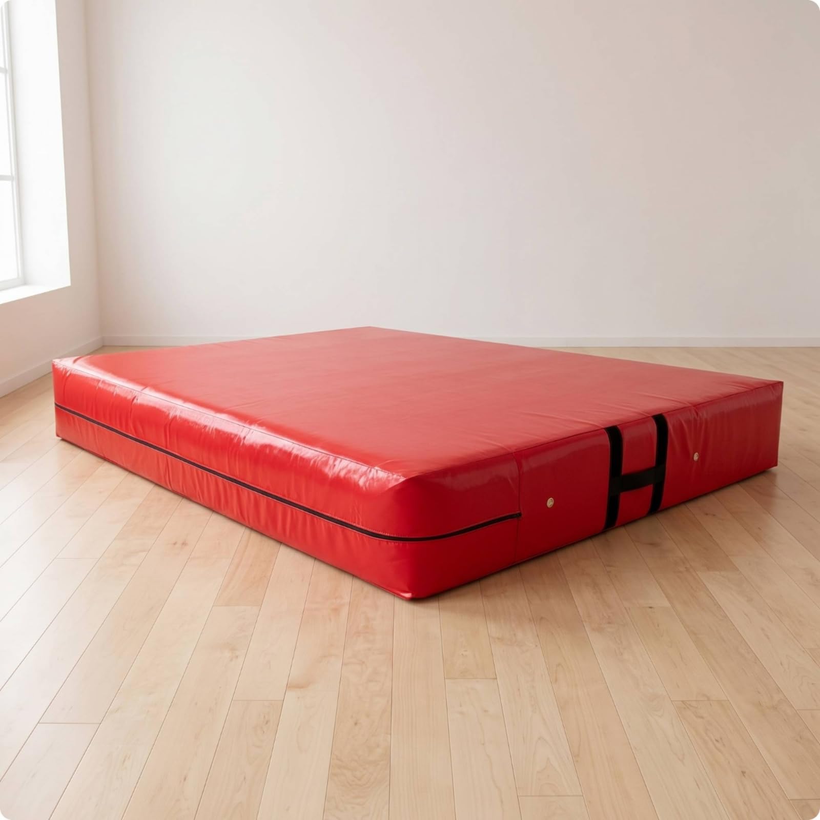 Gymnastikmatte Sportmatte Trainingsmatte mit Stabilem Schwammkern Und Tragbaren Seitengurten für Sicheres Üben Und Landen für Heimtraining Fitnessstudio Kampfsport