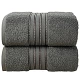 ERINA Cotton Bath Sheets Set of 2, Heavy GSM Large Bath Towels 35 x 70 Inch, 100% Ring Spun Combed Cotton Highly Absorbent Jumbo Bath Towels - Soft Hotel Quality for Bath and Spa (Grey)