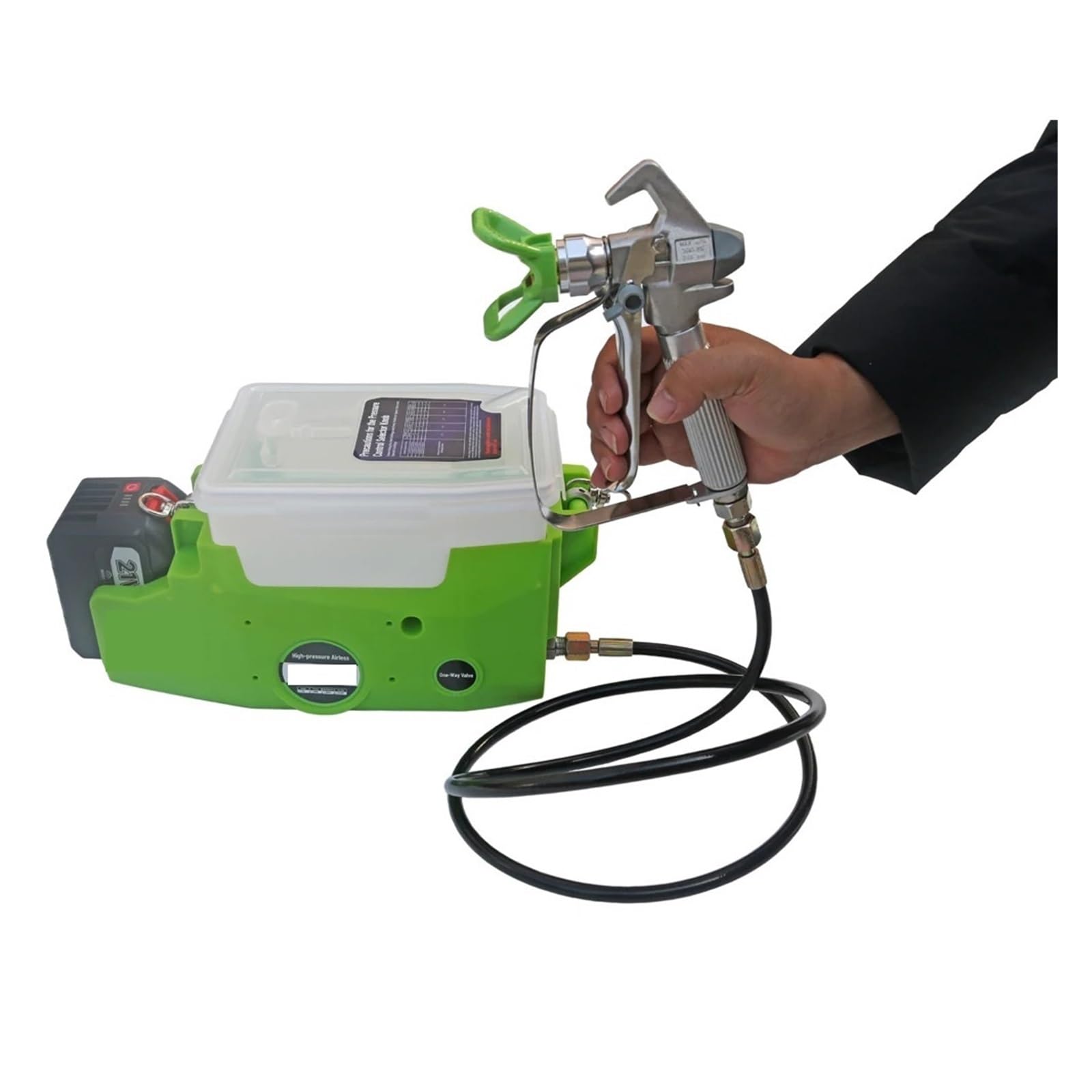 BASSFLY Macchina spruzzatrice Portatile da 500 W, Vernice al Lattice, Pistola a spruzzo ad Alta Pressione, Zaino, Batteria al Litio, Macchina for Pittura murale