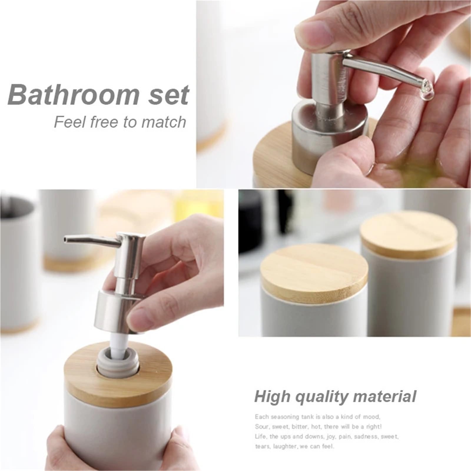 Set Bagno Set di accessori da bagno in ceramica | Con base include dispenser di sapone for bicchiere, portaspazzolino(Red)