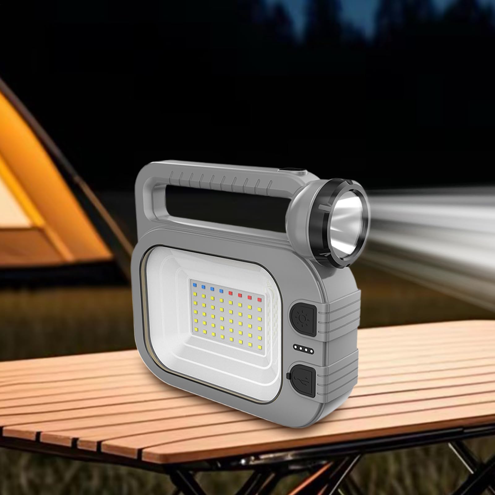 Lampa Campingowa Ładowana Latarka Turystyczna z Ładowaniem