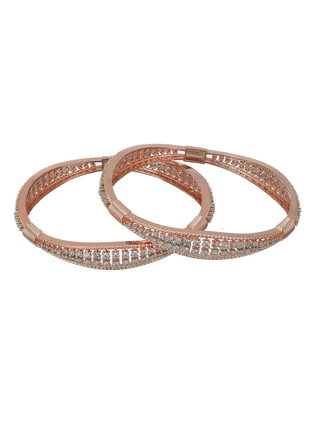 Priyaasi Elegant American Diamond Rose Gold-Plated Bangle Set of 2 (B0BS9HM17Y) Amazon Price History, Amazon Price Tracker