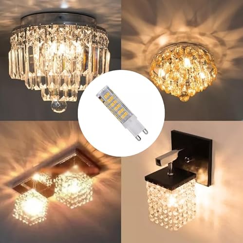 kit 10 Lâmpada Led Halopim G9 7w Lustres E Pendentes Branco Quente 110v 220v Bivolt ligação direta c