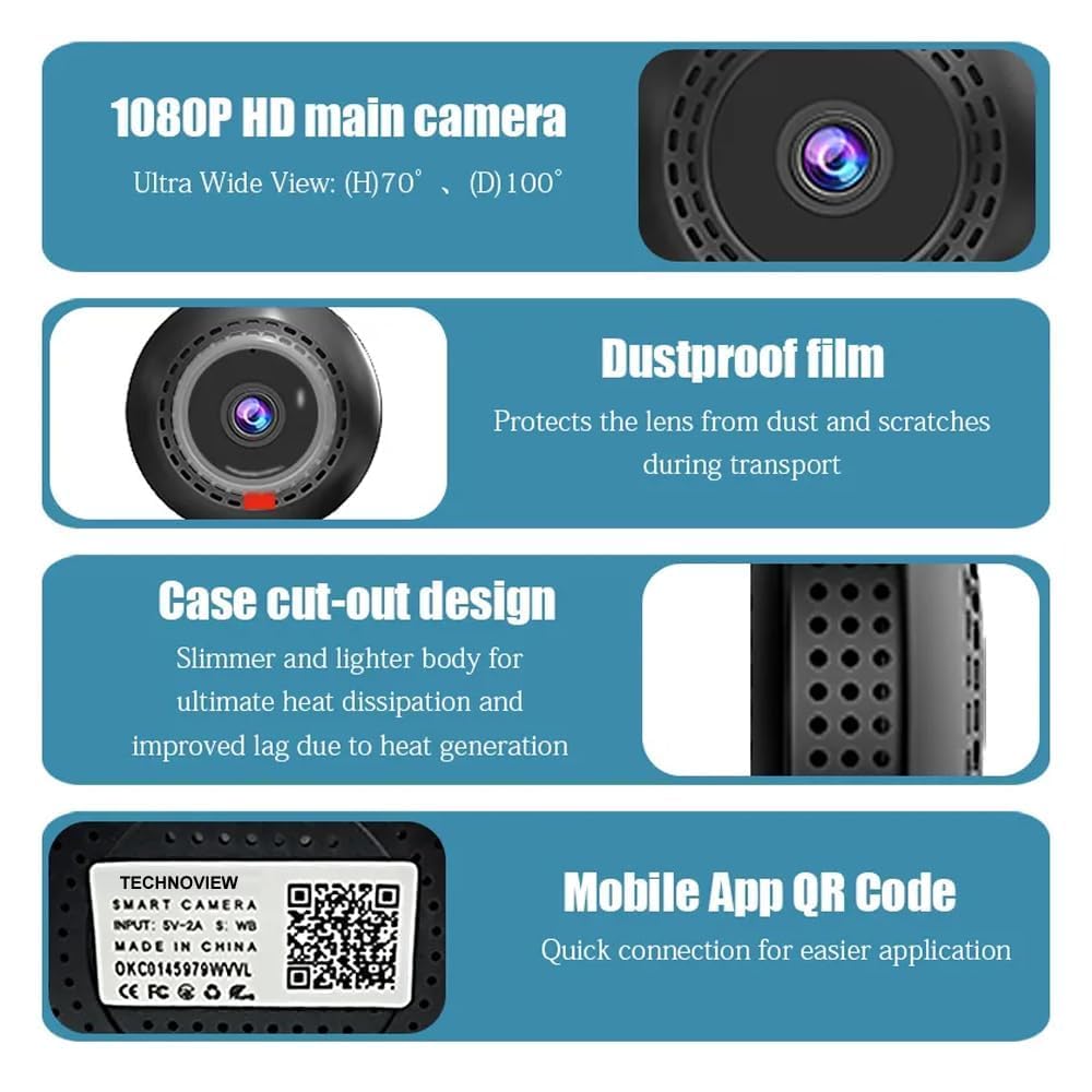 61XDA6mieLL._SL1000_ PKST V380PRO WiFi CCTV Security Camera for Home Outdoor High HD Focus Magnet Mini Magnetic Live Stream IP Camera Wireless 1080P Camera for Home Offices Security (Mini Magnet Camera)