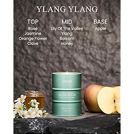 M&SENSE Ylang Ylang Scented Candles Natural Non Toxic, Aromatherapy Candle for Stress Relief Meditation Relaxing, Housewarming Gifts for Women Men, 11.3oz 70 Hour Long Burning