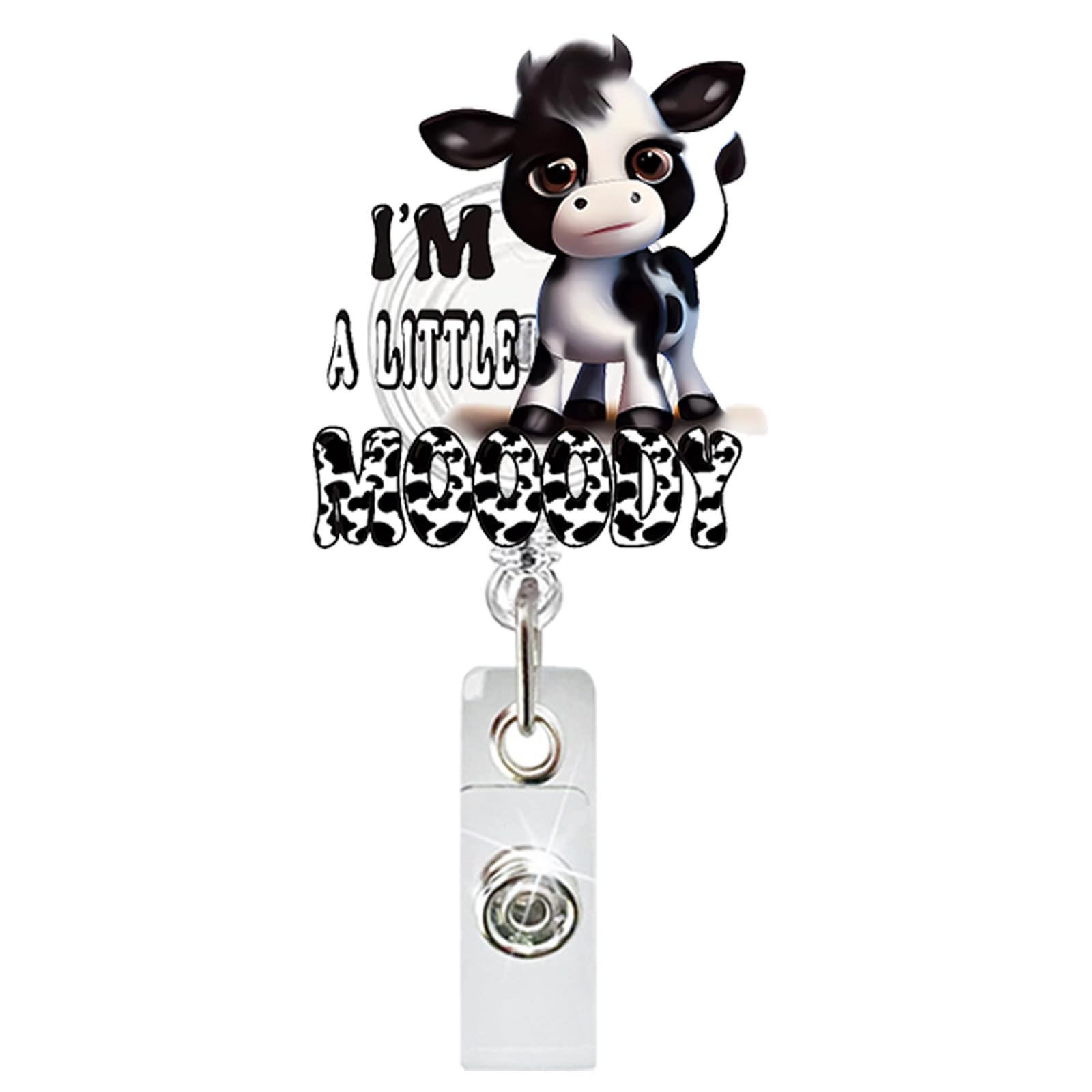 Cute Cow Badge Reels Slmyglxl Nursing ID Holder Retractable Alligator Clip Medical Office Women's Gift
