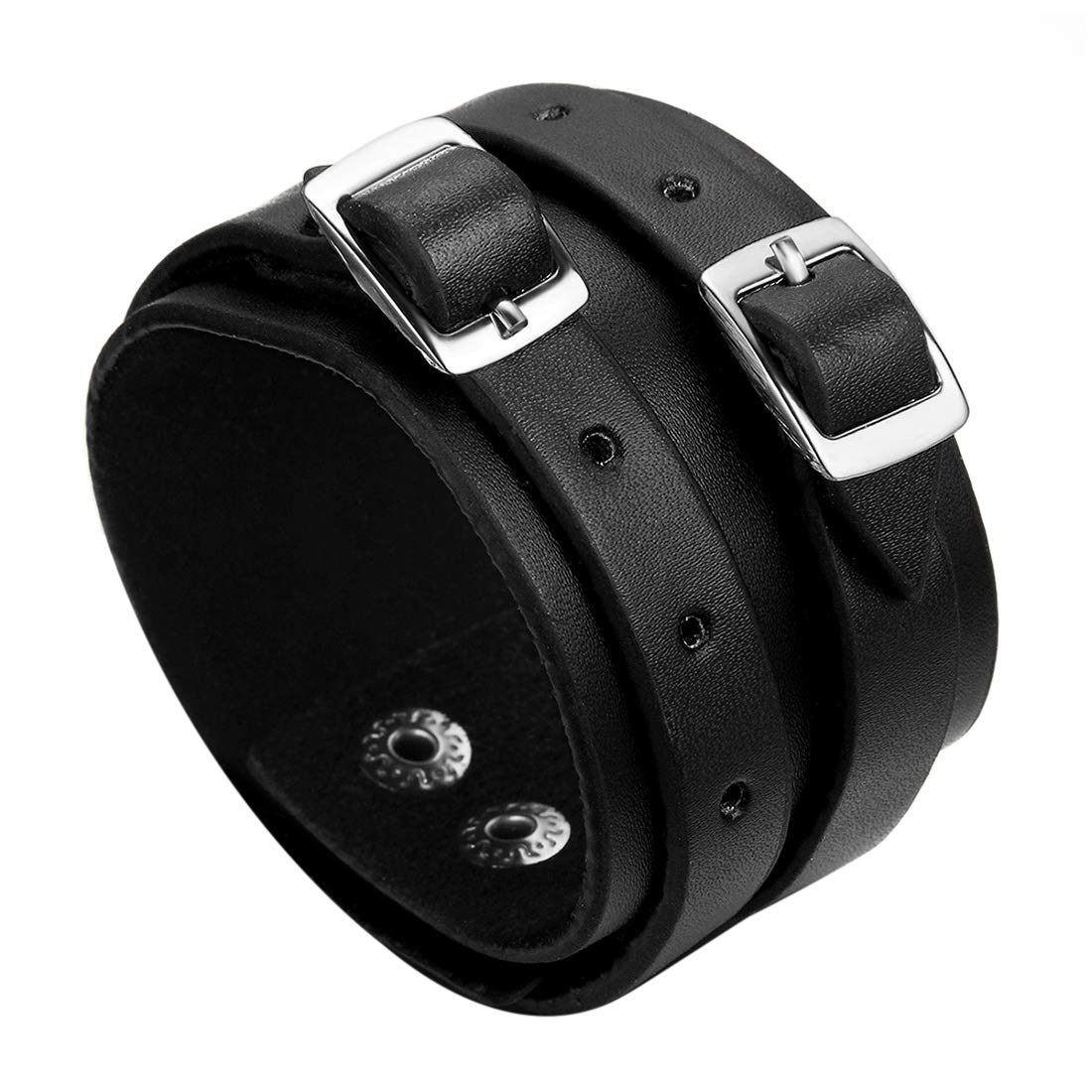 AvanerPunk Rock Large Width Men's Leather Bracelet