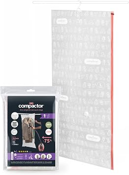 Compactor Aspispace XL Vacuum Compression Bag - 70X145 cm, Transparent, Reusable and Space-Saving