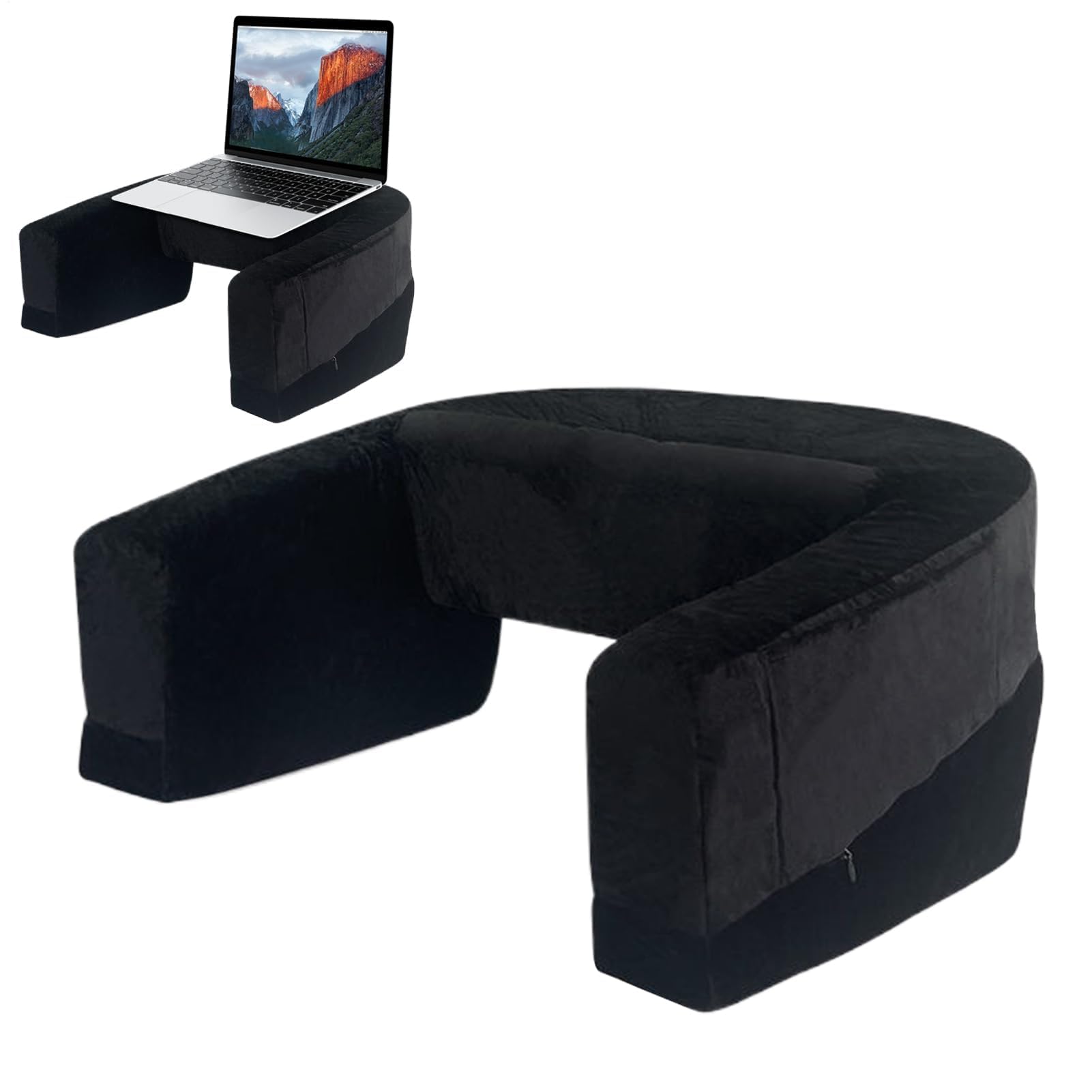 Coussin de bureau avec poche latérale portable pour lire et travailler