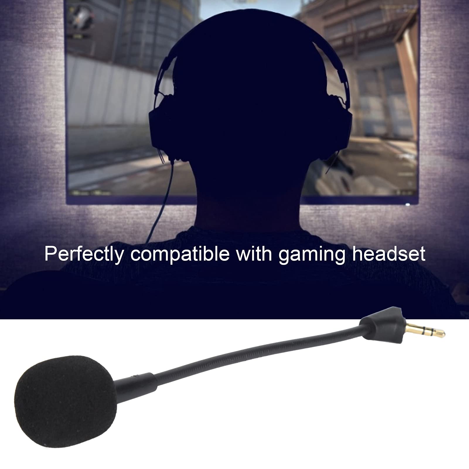 Micrófono de juego de repuesto, micrófono de repuesto para auriculares con cancelación de ruido para Kingston HyperX Cloud Alpha, piezas de reparación de auriculares, piezas de micrófono y accesorios