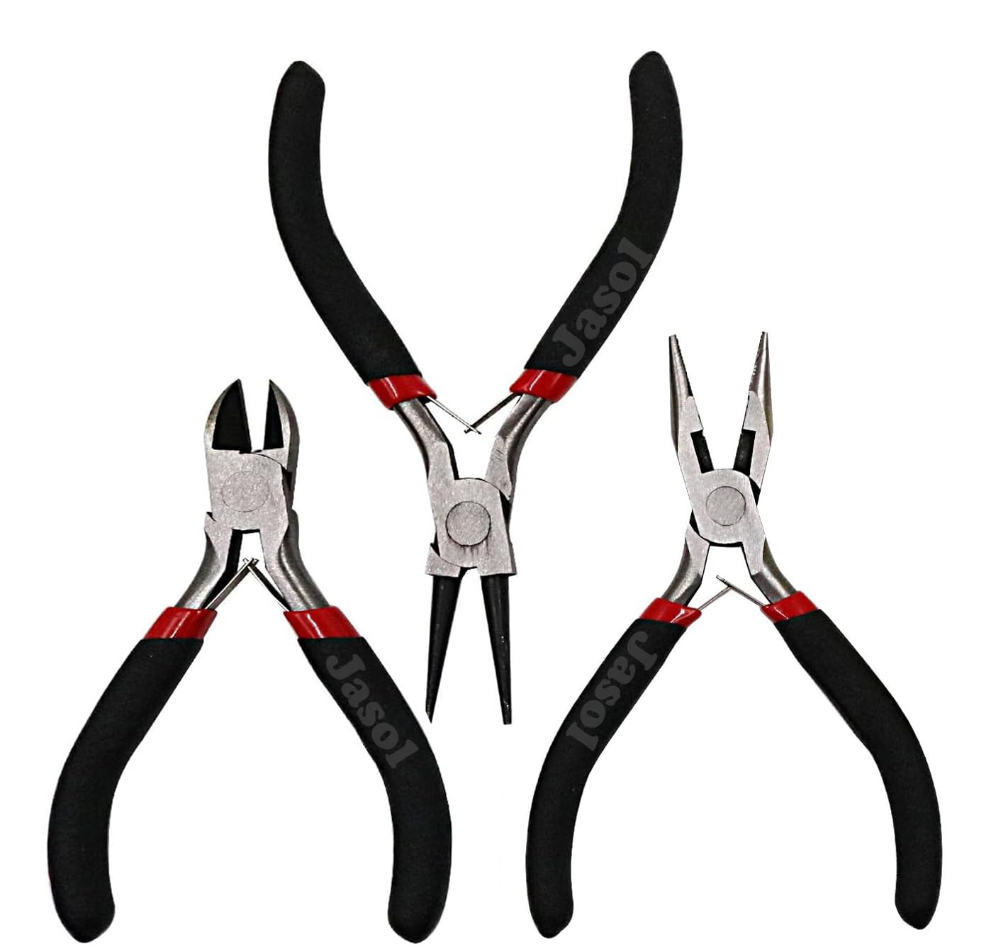 Jewellery Making Pliers Set – 3pcs Flat Nose, Round Nose & Side Cutter | DIY Beading Tools Kit for Crafts, Wire Wrapping, Jewellery Repair & Supplies – Comfortable Grip, Professional Tool Set-image-4