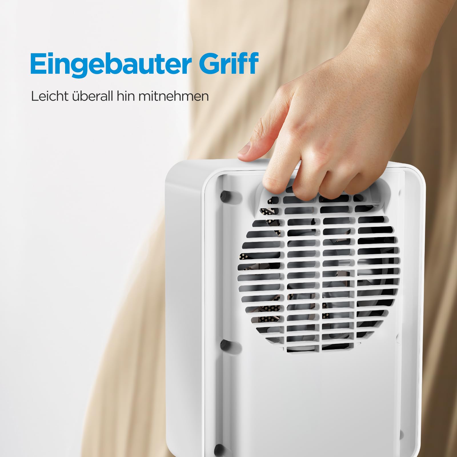 Midea NTY20-22E(WH) ceramiczny termowentylator PTC, cichy, energooszczędny 2000 W, termowentylator do łazienki, biura, sypialni, 2 stopnie ogrzewania, termostat, zabezpieczenie przed przegrzaniem,