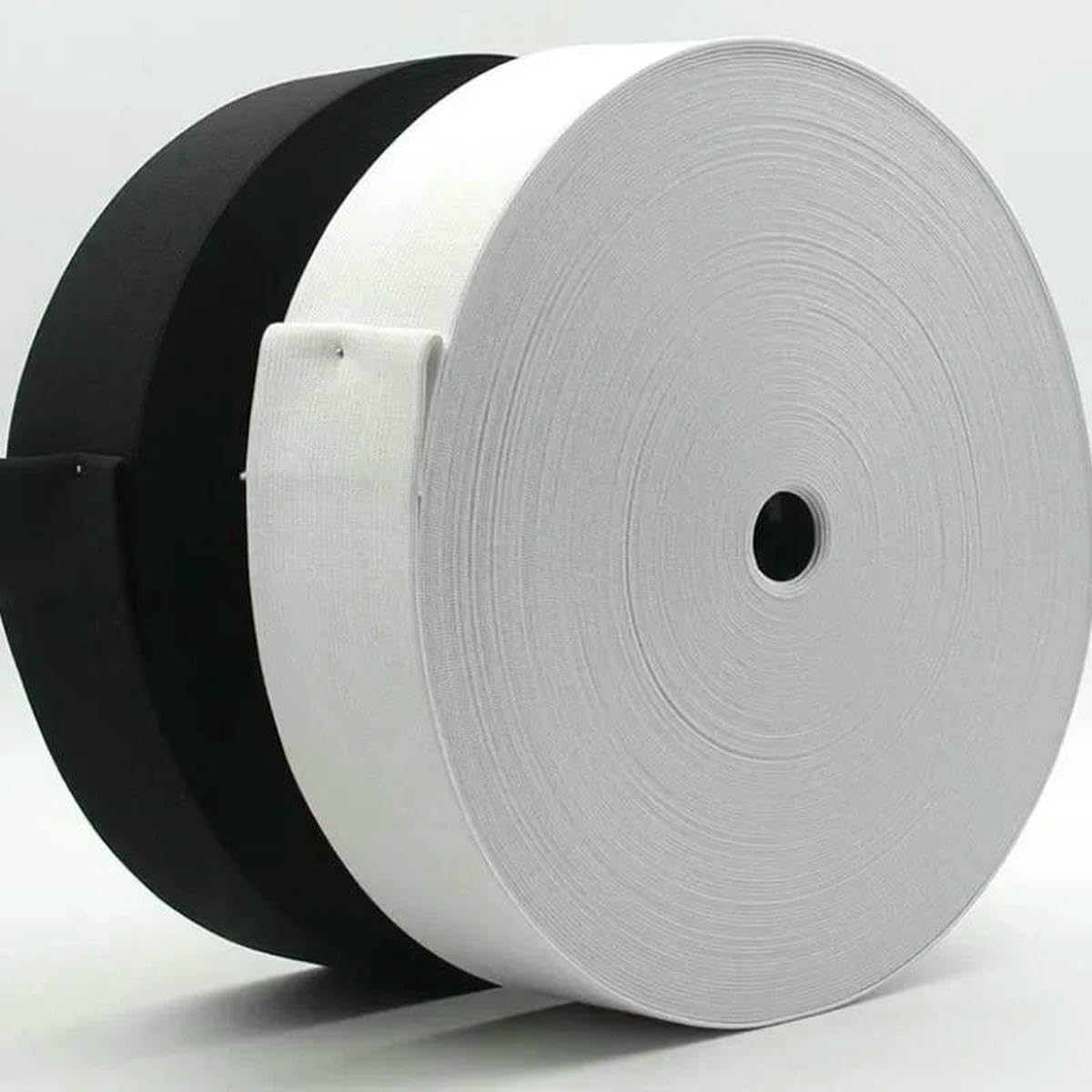 elastyczna taśma krawiecka, Gumka do szycia 40 metrów Dzianina o wysokiej elastyczności wielokolorowa 15-50 mm(Black,50mm)