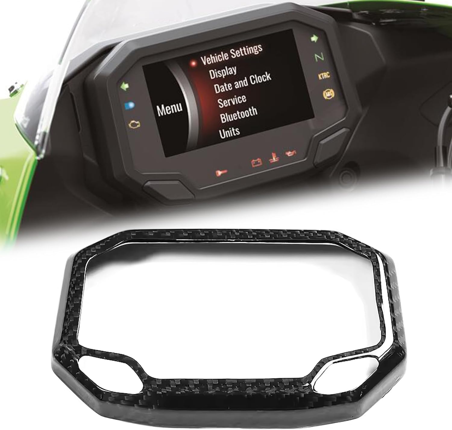 Heinmo Real Carbon Fiber Tachometer Cover Protector Speedometer Gauge Dashboard Decoration Frame Cover Compatible with ZX6R 2024 2025