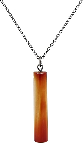 Miniatura 2 de Gempires - Collar con colgante de corazón natural y barra con cordón adicional, joyería hecha a mano, cadena ajustable de 18 + 2 pulgadas