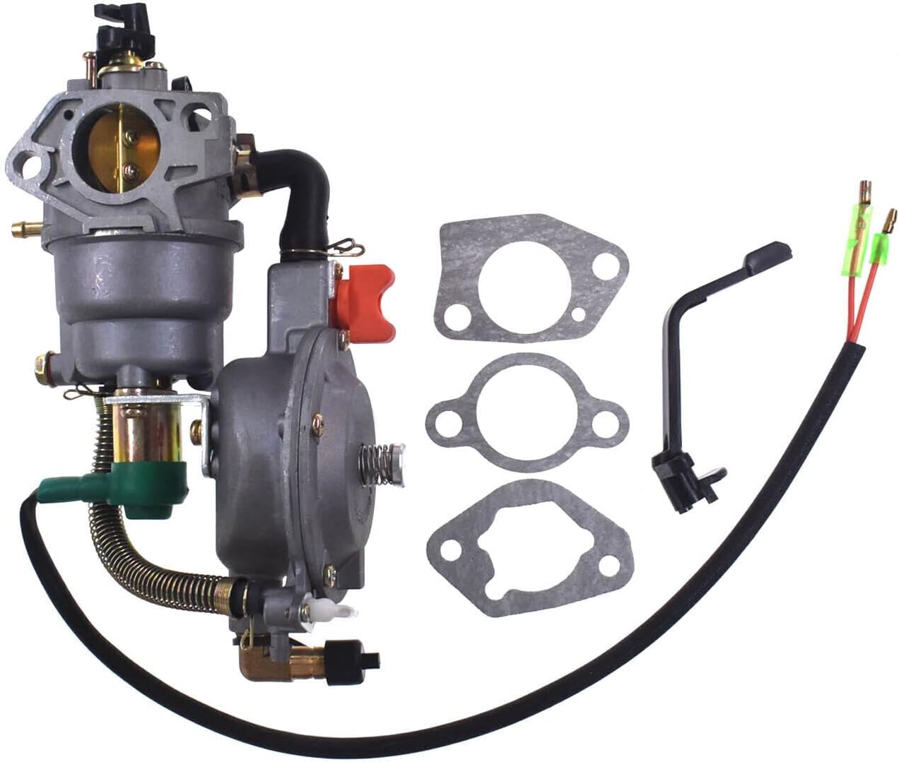 Huayi P27-2 Carburetor Replacement For Duromax XP10000E 18HP Generator - Includes Gaskets, Fuel Line, Filter & Intake Manifold