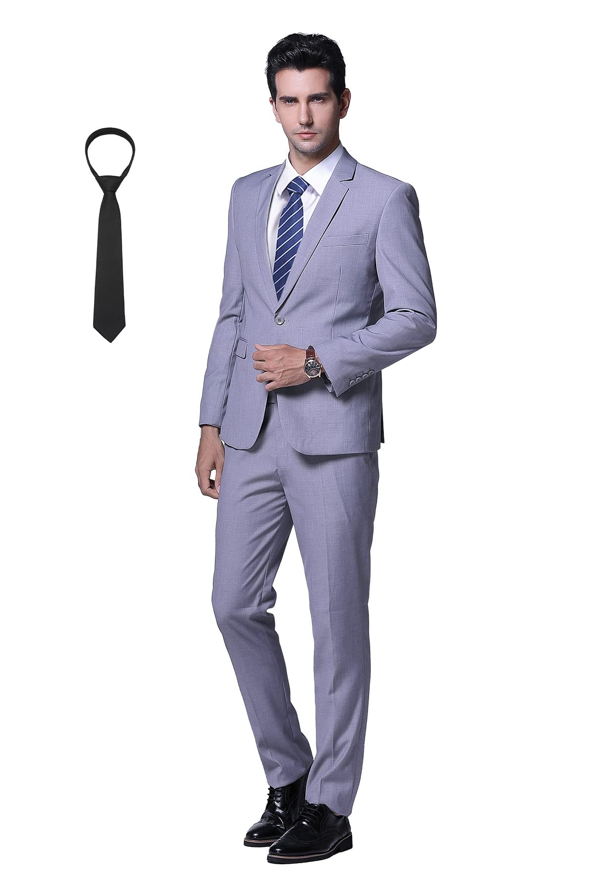 Cloudstyle 2-częściowy garnitur męski, slim fit, krawat, garnitur, biznesowy, marynarka na wesele
