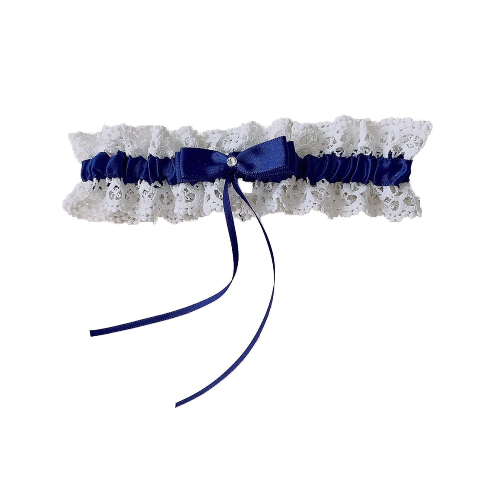 Ceinture Porte-Jarretelles en Dentelle Bleue pour Femme, Accessoire de Mariage (10 pièces Bleu foncé, Taille 35)