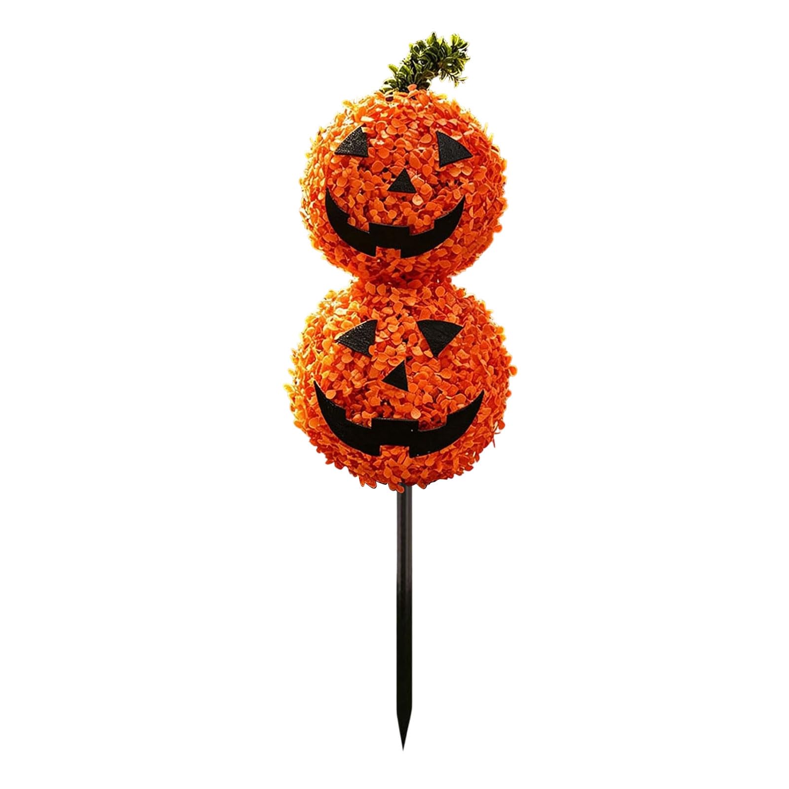 Kürbis gartenstecker Halloween mit fröhlichem Jack o Lantern Gesicht，65cm