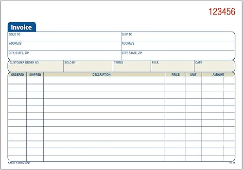 Adams Libro de facturas, 3 partes, sin carbono, 5.56 x 8.44 pulgadas, 50 juegos por libro, blanco, canario y rosa (TC5840), blancocanariorosa