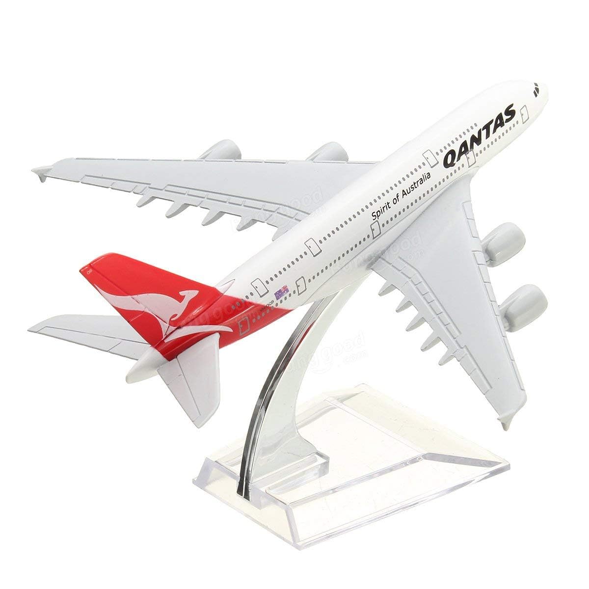 eS³kube Kids Diecast Metal Aeroplane Scale Model For Display ONLY, Size -15 Cm -1Pc - (Qantas), White