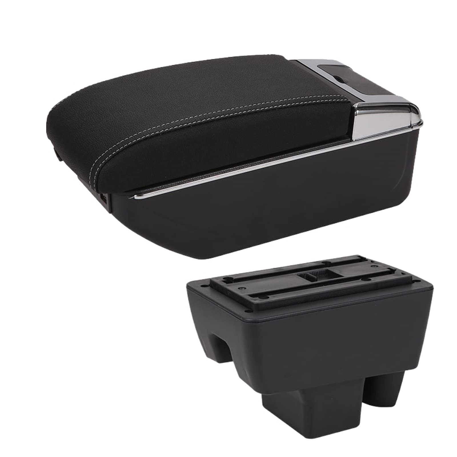 Baiqimv Car Armrest Box For VW For Polo 2020 2021 Retrofit Car Accessories Interior Details Storage Box(A3 7USB)