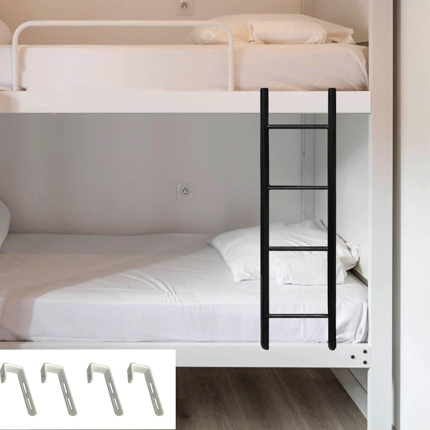 4/5 Step Bunk Bed Ladder for Loft Dorm Motorhome Bedroom Bed Side Replacement Ladder(116cm(45"))