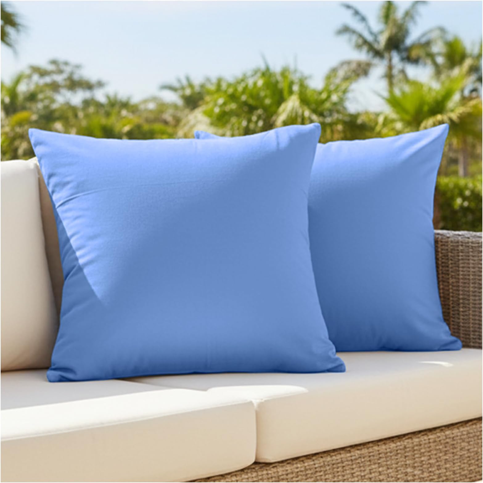 Blue Pillow Covers 18x18 Solid Decorative Throw Pillow Covers for Couch Sofa Bed Farmhouse Living Room Decor Fall Pillow Covers Decorative Pillow Covers Washable Set of 2 Textured Cushion Covers