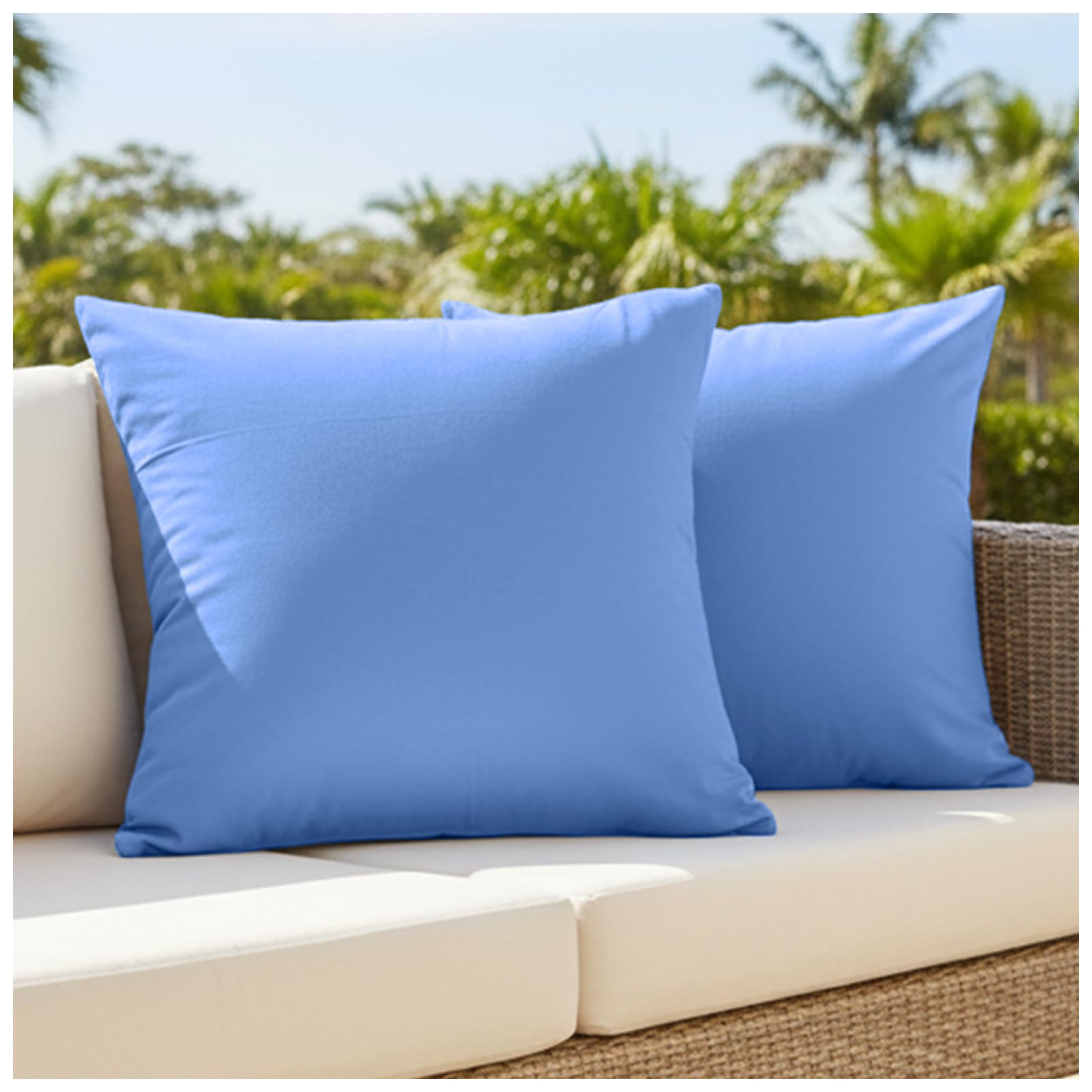 Blue Pillow Covers 18x18 Solid Decorative Throw Pillow Covers for Couch Sofa Bed Farmhouse Living Room Decor Fall Pillow Covers Decorative Pillow Covers Washable Set of 2 Textured Cushion Covers