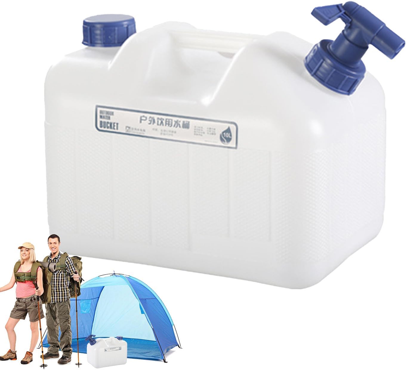 Water Container With Spigot – 10L/15L PE, Large Capacity Jug, Portable Hydration Holder | Perfect For Outdoor Camping Use, Hiking Adventure Support, Picnic Service, Car Storage, Vehicle Safety