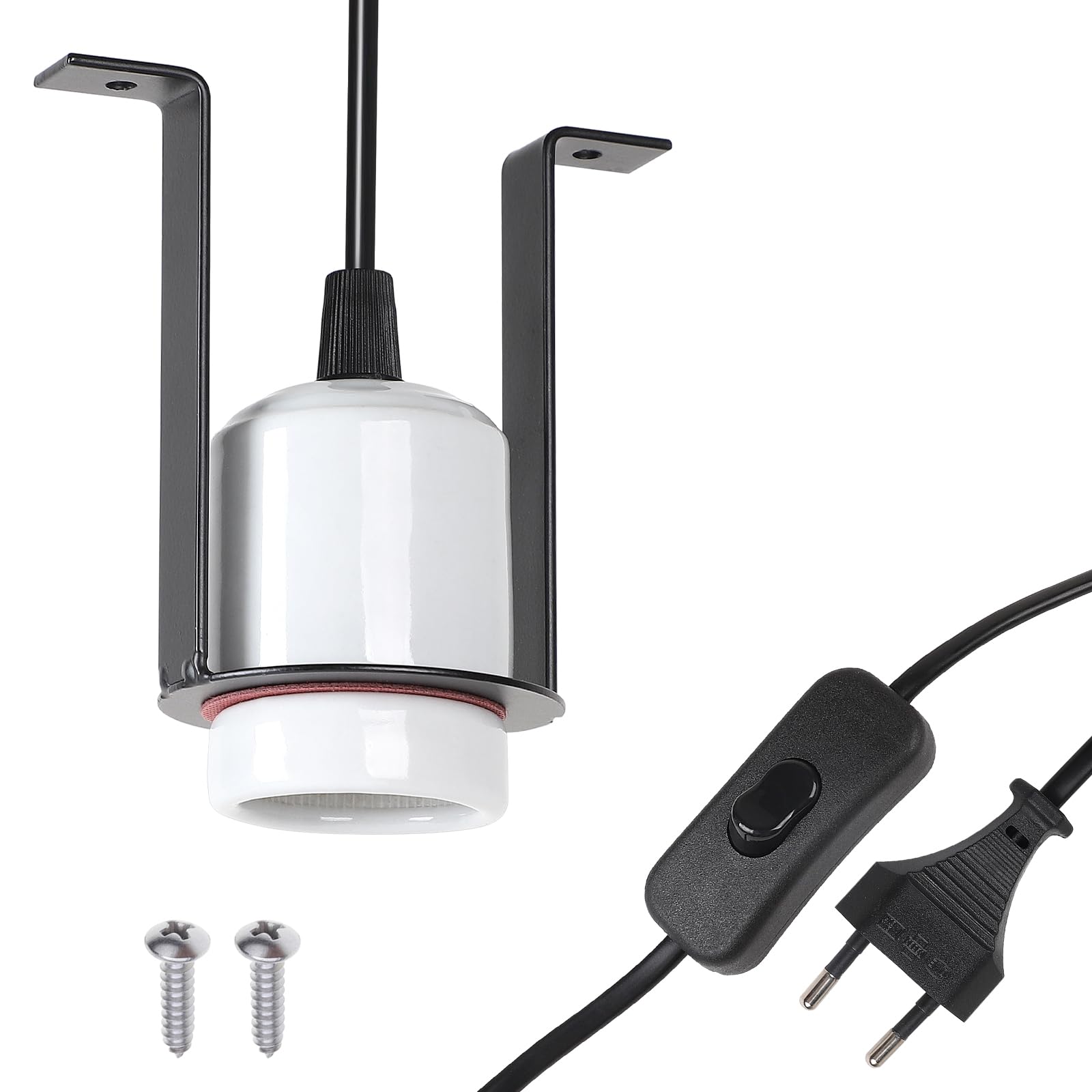 CPROSP Lámpara uvb Tortugas, Calefacción para Reptiles y Anfibios 360 ° Orientable, Fijación para Soporte de Lámpara (2 E27 Bombilla Incluida), Cable y Enchufe de 1,8 m, Temperatura Ajustable — view 9
